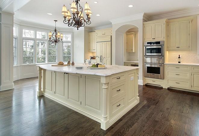 modern laminate floors installed in a contemporary living room in Franklin Park